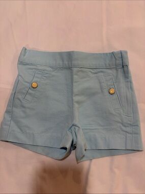Light Blue Girl’s Stretch Shorts with Decorative Buttons